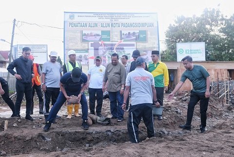Pembangunan Alun-alun Kota Padangsidimpuan Dimulai Diharapkan Jadi Ruang Publik