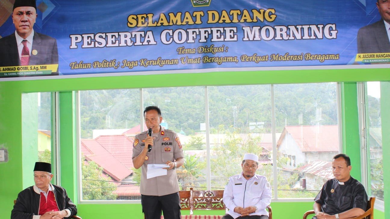 Coffee Morning Kemenag, Wakapolres Tapteng: Tahun Politik Jaga Kerukunan