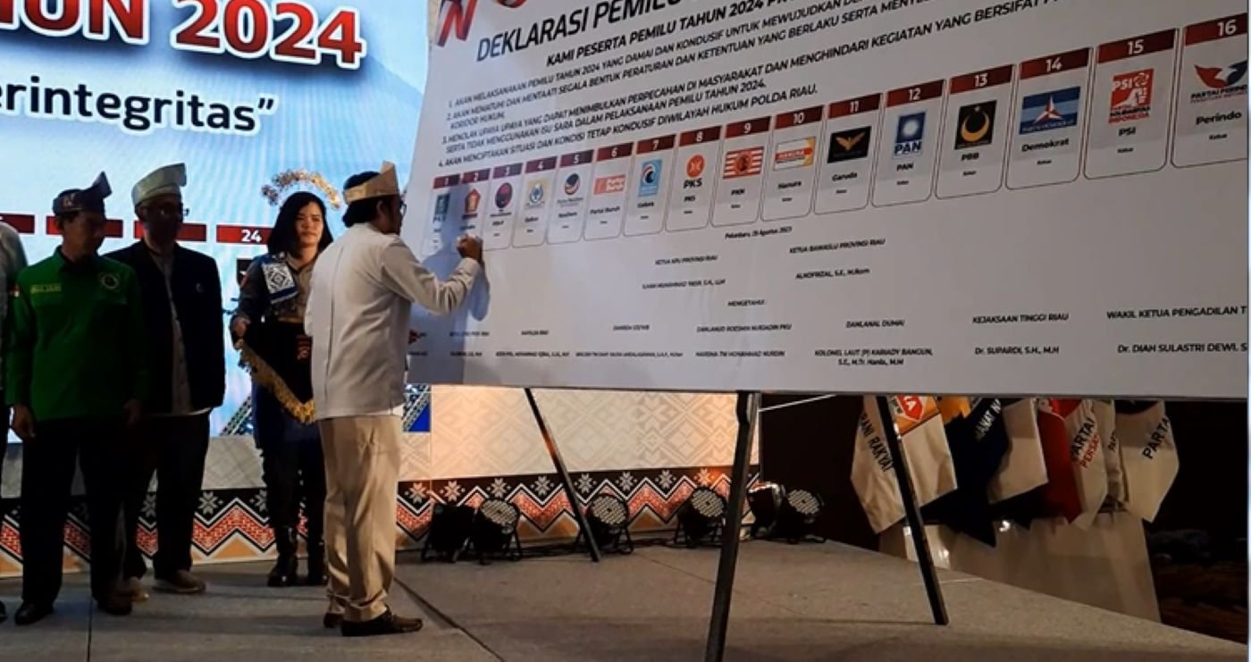 Sebanyaknya 18 Partai Sepakat Pemilu Damai di Riau, Hindari Politik SARA