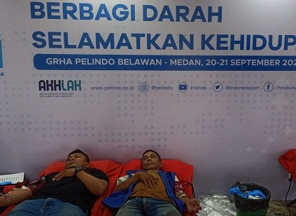Peringati HUT Lalulintas Bhayangkara ke-68, Satlantas Polres Pelabuhan Belawna Gelar Donor Darah