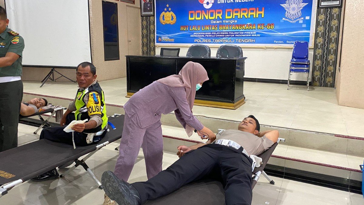 Sambut HUT Lantas Polri Ke 68 Tahun 2023, Polres Tapteng Laksanakan Donor Darah