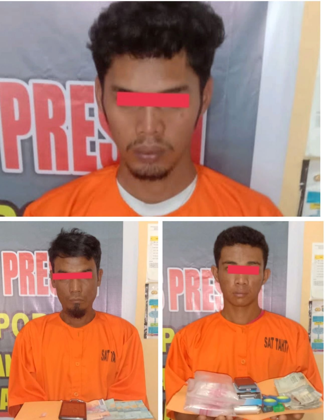 Polsek Pinangsori Amankan Tiga Pengedar Sabu di Sebuah Gubuk