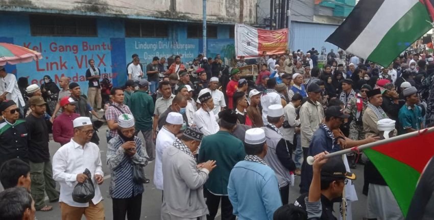 Aksi Bela Palestina di Medan, Minta Amerika Berperan Hentikan Perang