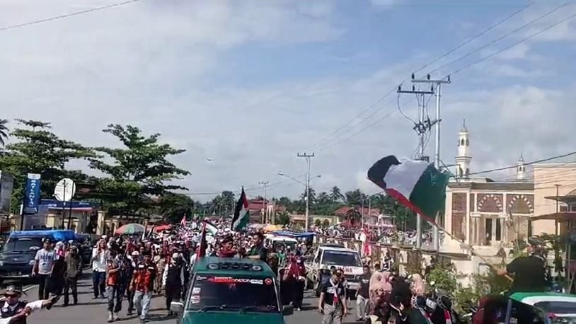 Ribuan Warga Pasaman Barat Aksi Simpatik Bela Palestina