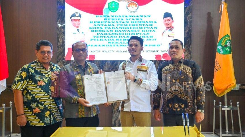 Pj Walikota Teken NPHD Pilkada dengan Bawaslu Padangsidimpuan