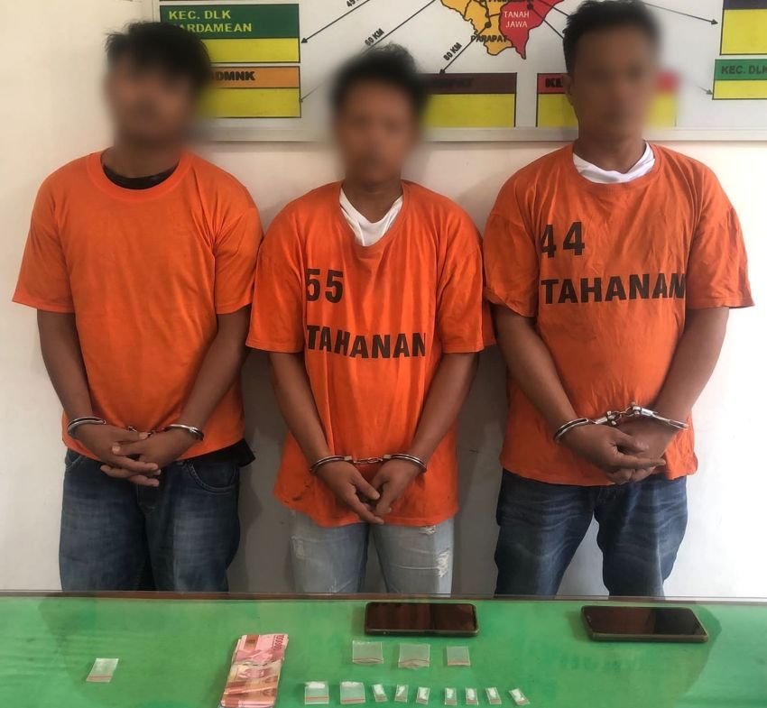 Polsek Perdagangan Tangkap Tiga Pengedar dan Kurir 3 Gram Sabu