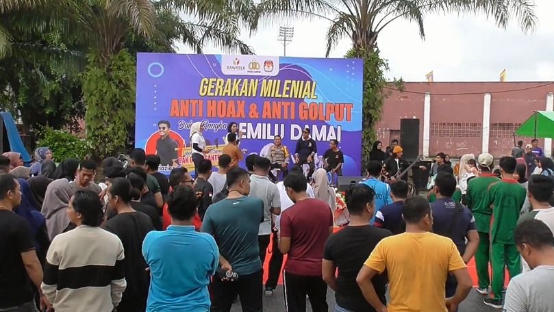 Polres dan KPU Kampar Riau Ajak Gerakan Milenial Anti Golput