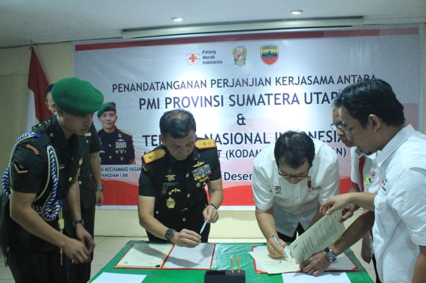Perkuat Sinergitas, PMI Sumut dan Kodam I/BB Jalin Kerjasama