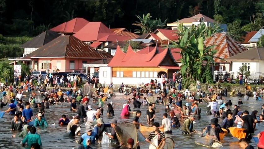 Serunya Tradisi Adat Nagari Sungai Tanang &ldquo;Bacarotai&rdquo; Ikan