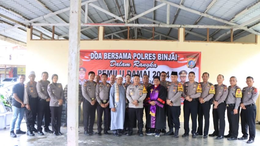 Polres Binjai Gelar Doa Bersama Pemilu Damai 2024