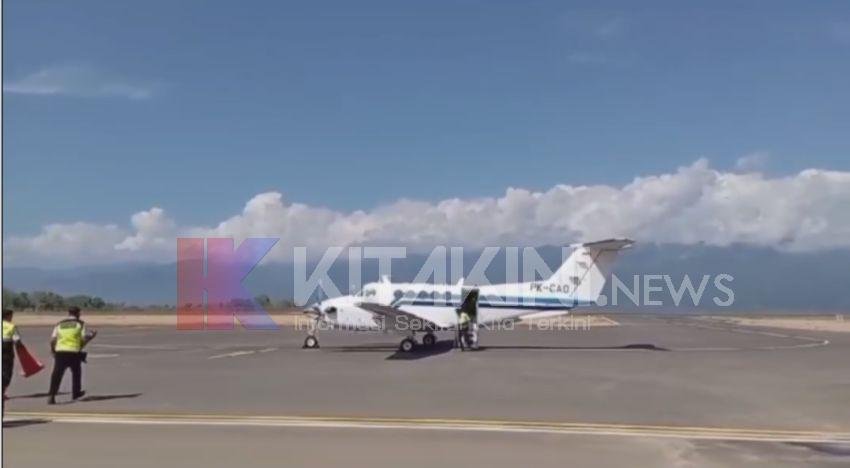 Uji Coba Bandara Baru Bukit Malintang Madina, Pesawat Berhasil Mendarat