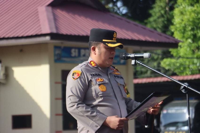 Jelang Penetapan Capres dan Cawapres Polres Langkat Gelar Apel Siaga