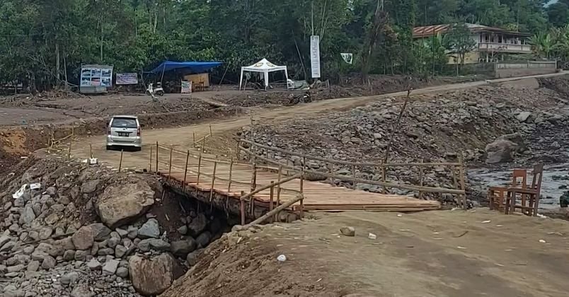 Begini Progres Pembangunan Jembatan Darurat Dampak Banjir Lahar di Sumbar