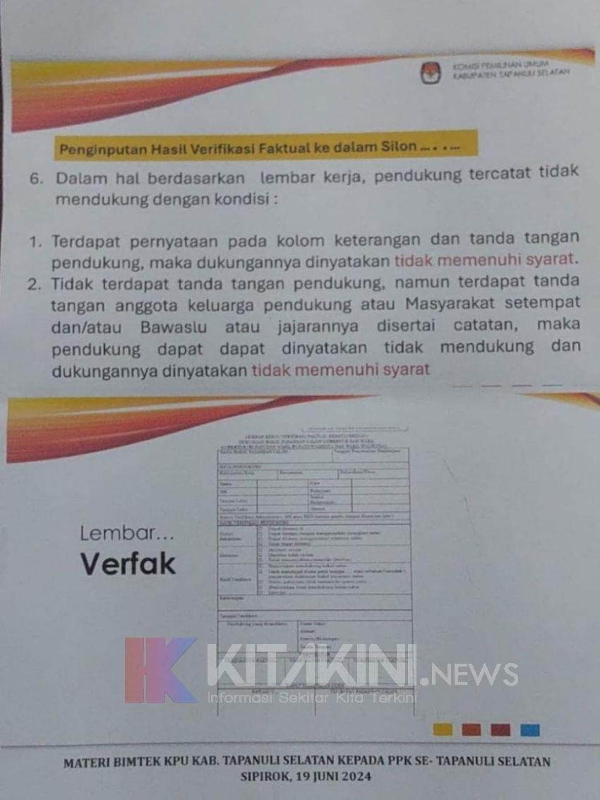 Lembar Verfak Bacabup-Bacawabup Tapsel Disoal, Ini Alasan KPU