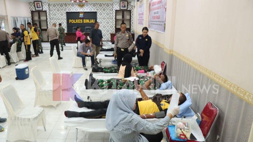 Sambut HUT ke-78 Bhayangkara, Polres Binjai Gelar Donor Darah