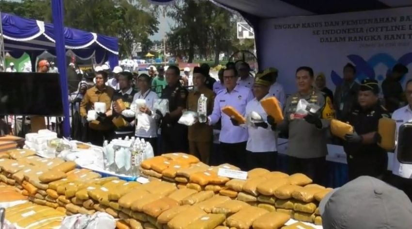 Peringatan HANI Dipusatkan di Dumai, BNN Musnahka 112 Kg Sabu