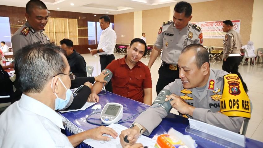 Sambut Hari Bhayangkara ke-78, Polres Padangsidimpuan Gelar Donor Darah