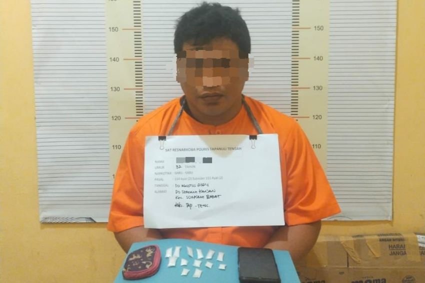 Polisi Tangkap Pria Pemilik 13 Paket Sabu dari Sorkam Kanan