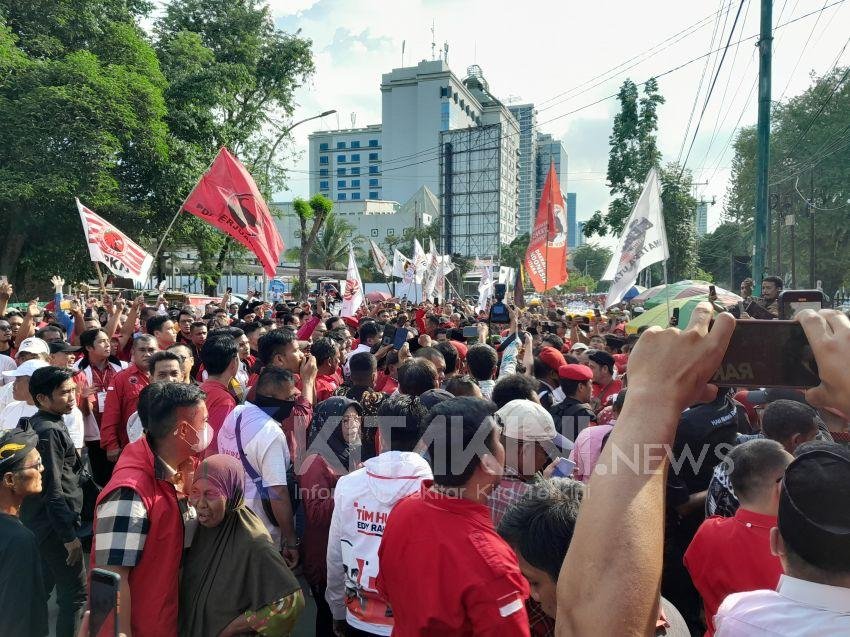 Ribuan Massa Pendukung Kawal Edy-Hasan ke Kantor KPU Sumut