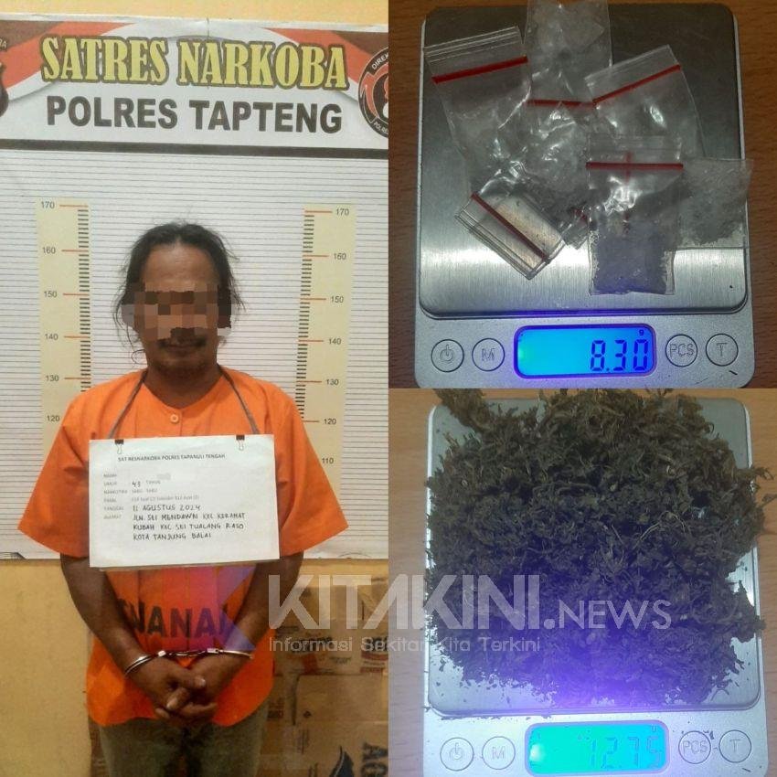 Pria Pengedar Sabu dan Ganja Warga Tanjungbalai Diringkus Polres Tapteng