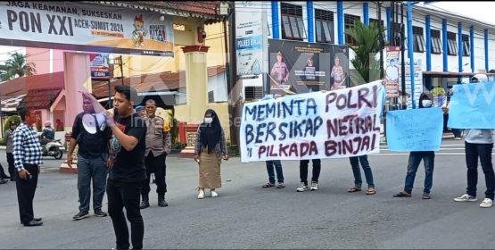 Tuntut Netralitas Polri Dalam Pemilu Mahasiswa Binjai Gelar Unjuk Rasa