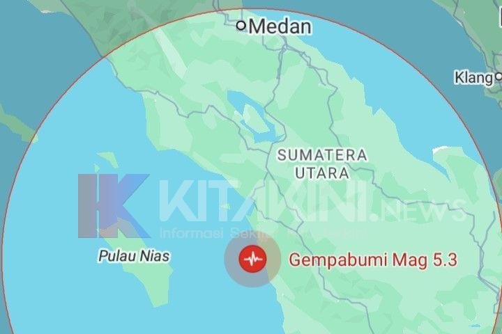 Gempa 5,3 Magnitudo Guncang Kota Padangsidimpuan