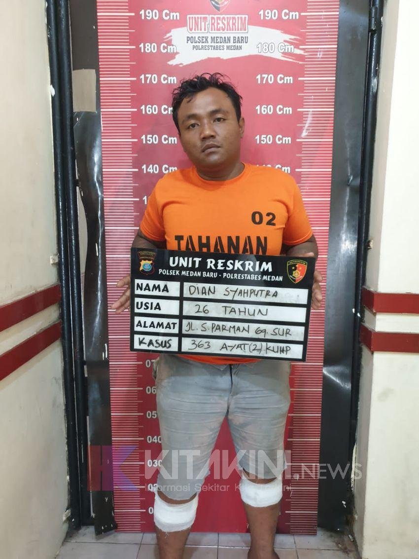 Polsek Medan Baru Tembak Kedua Kaki Pelaku Bongkar Toko Ponsel