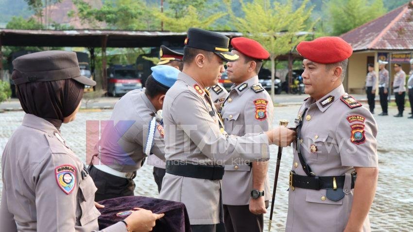 Kapolres Tapteng Pimpin Sertijab Kabag SDM, Kasat Reskrim dan Kapolsek Pandan