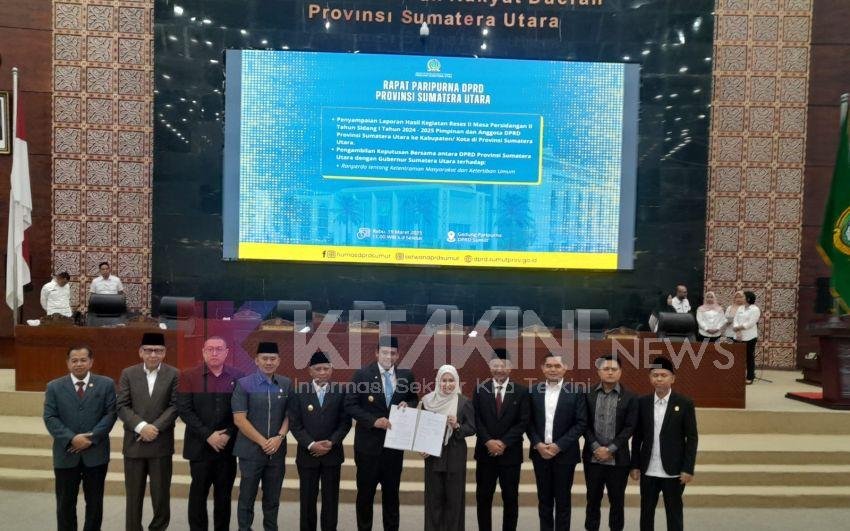 DPRD Sumut Setujui Rancangan Perda Ketentraman dan Ketertiban Umum
