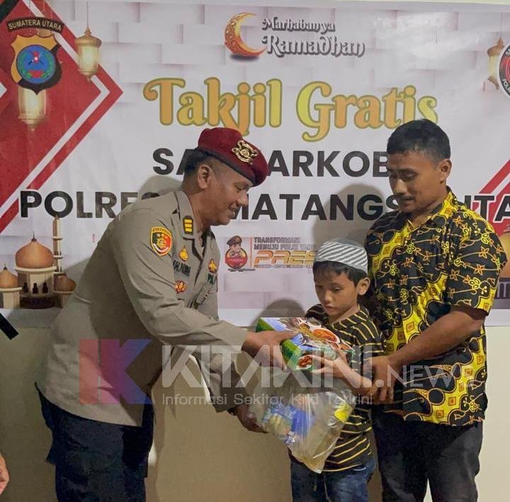 Polres Siantar Berbagi Takjil dan Sembako Kepada Anak Yatim