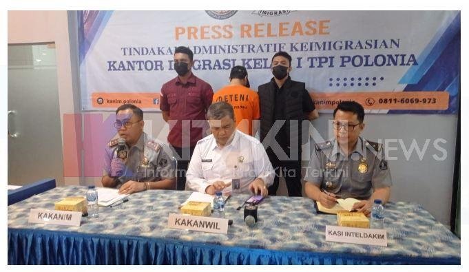 Menyalahi Ijin Tinggal, WNA Asal Tiongkok Dideportasi Usai Bekerja Sebagai Juru Masak di Medan