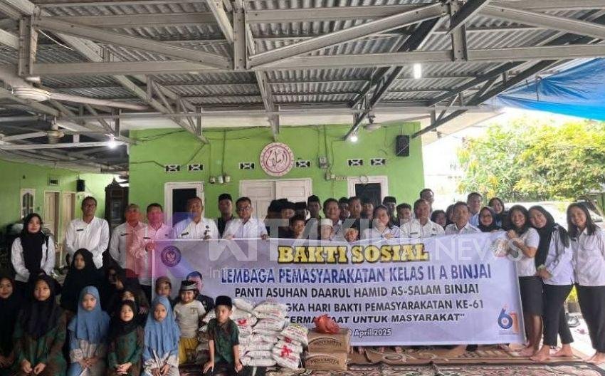 HBP ke-61, Lapas Binjai Gelar Baksos ke Panti Asuhan Daarul Hamid
