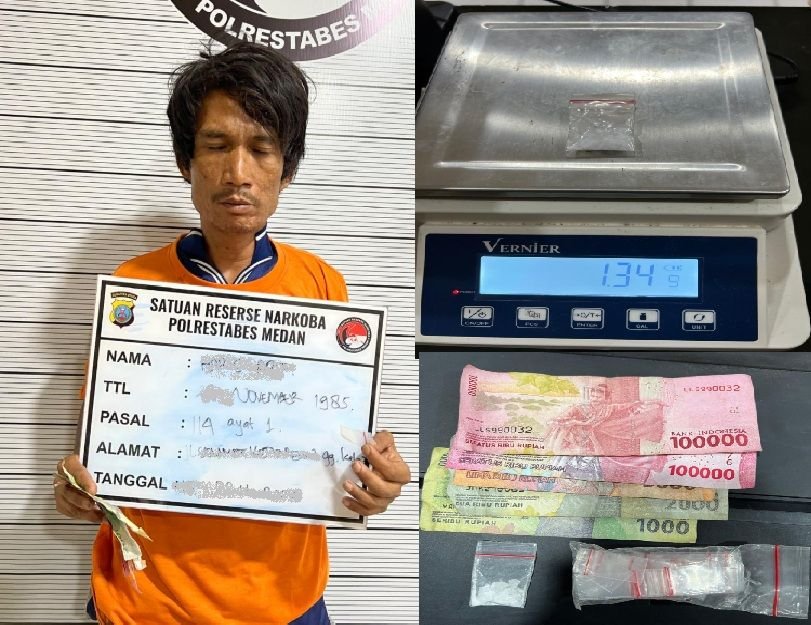 Polrestabes Medan Ungkap Peredaran Sabu 1,02 Gram di Medan Tembung, Satu Tersangka Ditangkap