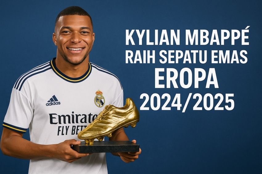 Kylian Mbapp&eacute; Raih Sepatu Emas Eropa 2024/2025 dalam Musim Debutnya Bersama Real Madrid