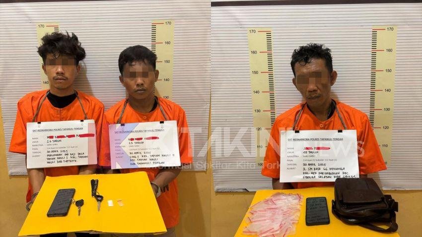 Polres Tapteng Tangkap Tiga Pengedar Sabu di Dua Lokasi