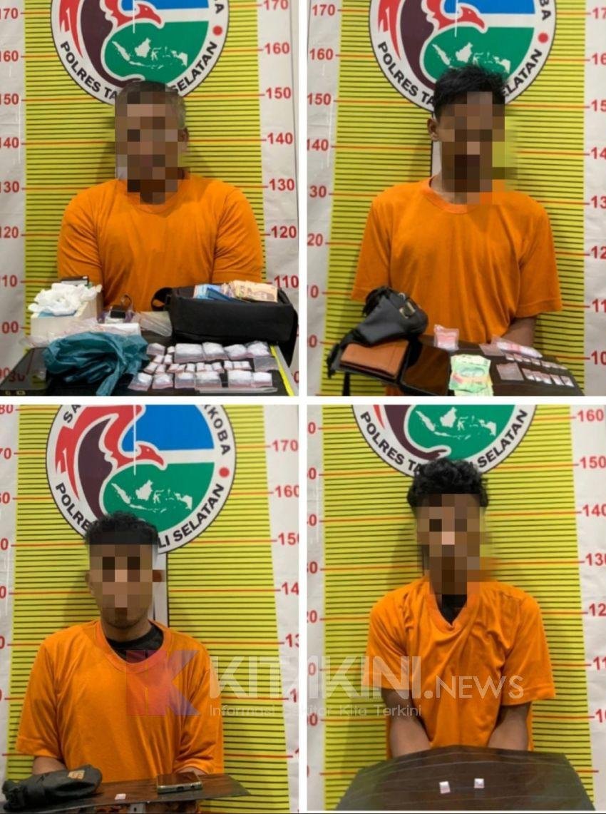 Diduga Sindikat Narkoba, Empat Warga Paluta Ditangkap Polres Tapsel