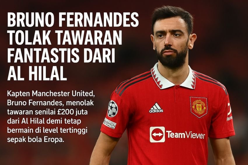 Tegas Menolak Uang Arab, Bruno Fernandes Pilih Bertarung di Eropa Bersama Man United