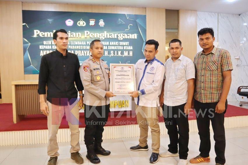 Gercep Tangani Kasus Anak, LPA Sumut Berikan Penghargaan Kepada Kapolres Sidimpuan