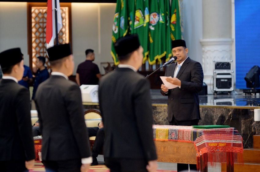 Lantik 60 Pejabat Adm dan Pengawas, Bobby: Jangan Korupsi, Saya Baru Menjabat 4 Bulan