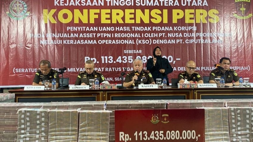 Kejati Sumut Terima Pengembalian Kerugian Negara Rp113 Miliar dari Kasus Penjualan Aset PTPN I