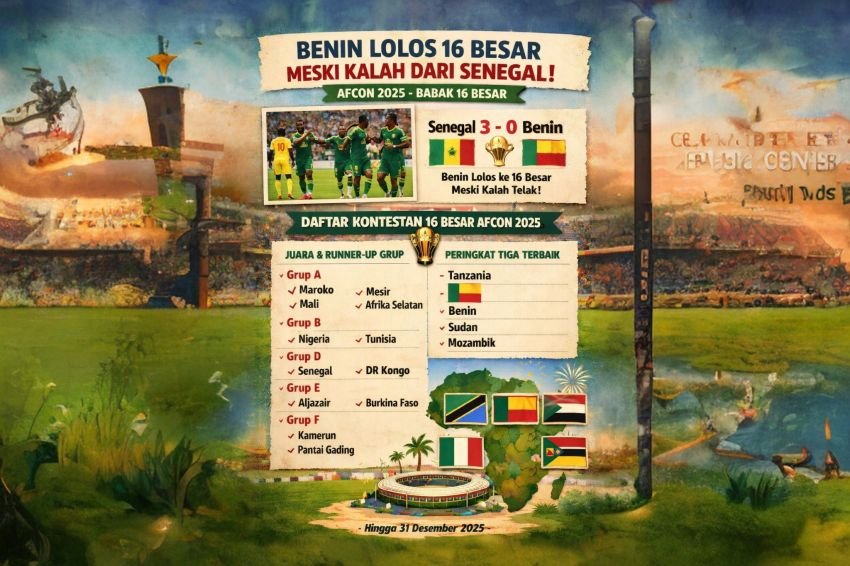 Benin Lolos 16 Besar Meski Kalah Telak dari Senegal, Ini Daftar Kontestan 16 Besar AFCON 2025