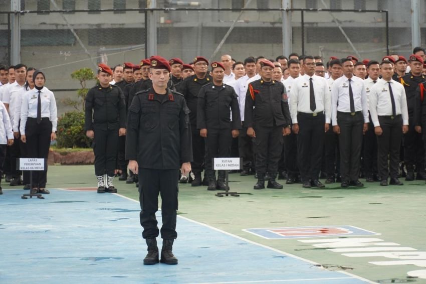 Perkuat Kesiapsiagaan dan Pengamanan, Rutan Kelas I Medan Ikuti Apel Siaga Nataru