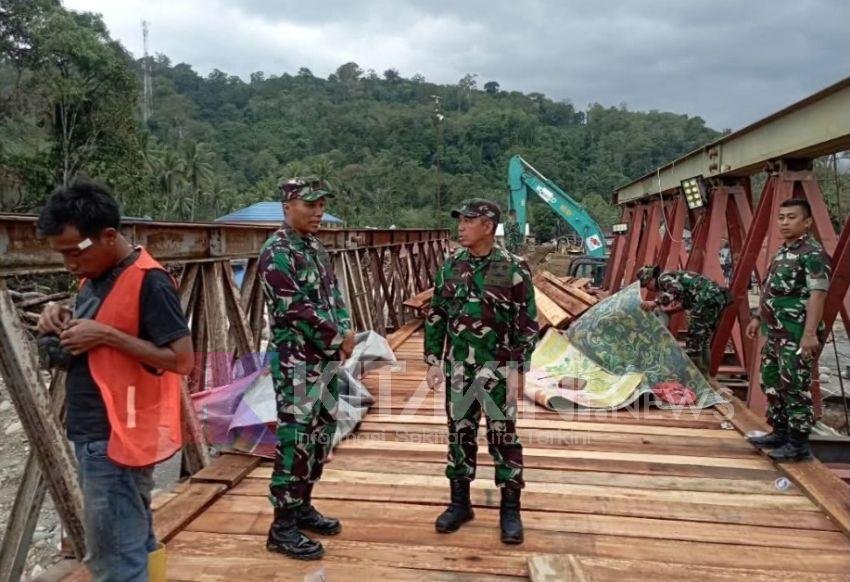 Dandim 0212/Tapsel Dampingi Danrem 023/KS Tinjau Percepatan Pembangunan Jembatan Bailey