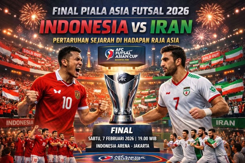 Final Piala Futsal Asia 2026 Indonesia vs Iran: Pertaruhan Sejarah di Hadapan Raja Asia