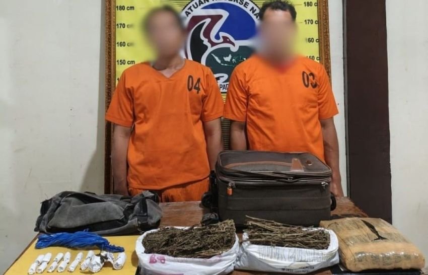 Dua Pria Ini Ketahuan Mau Edarkan Ganja di Padangsidimpuan Selatan