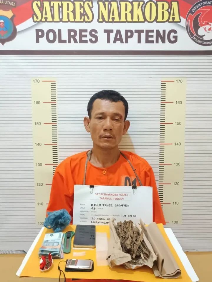 Polres Tapteng Ringkus Pengedar Ganja dan Sabu di Lubuk Tukko Pandan