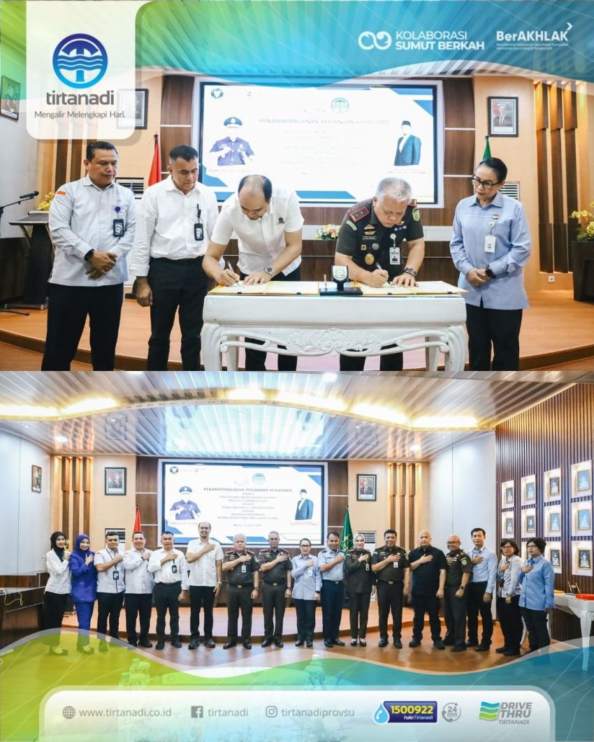 Dirut Tirtanadi Ardian Surbakti dan Kajatisu Harli Siregar Teken MoU Penanganan Perkara DATUN