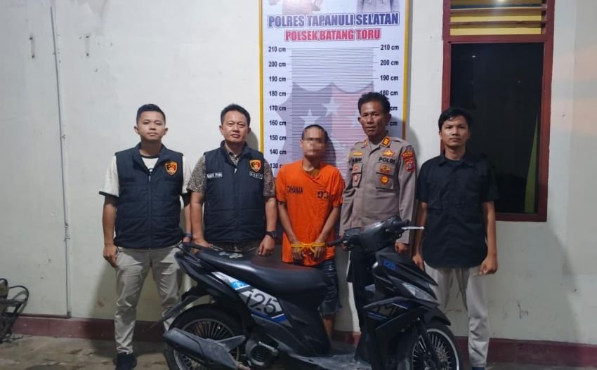 Curi Sepeda Motor di Masjid, Warga Huta Tonga 'Nginap' di Polsek Batang Toru