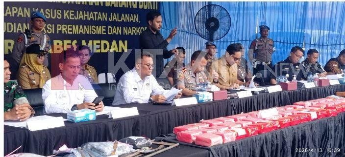 Polrestabes Medan Paparkan Pengungkapan Kejahatan dan Narkoba