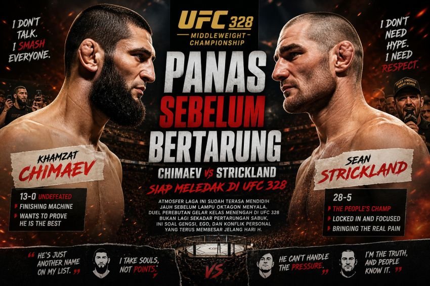 Bukan Sekadar Gelar, Duel Chimaev vs Strickland di UFC 328 Penuh Kebencian